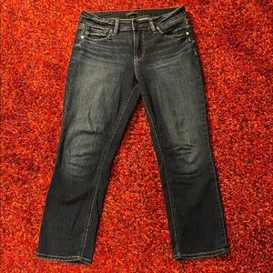 Silver Jeans Suki Capri Dark Blue Denim